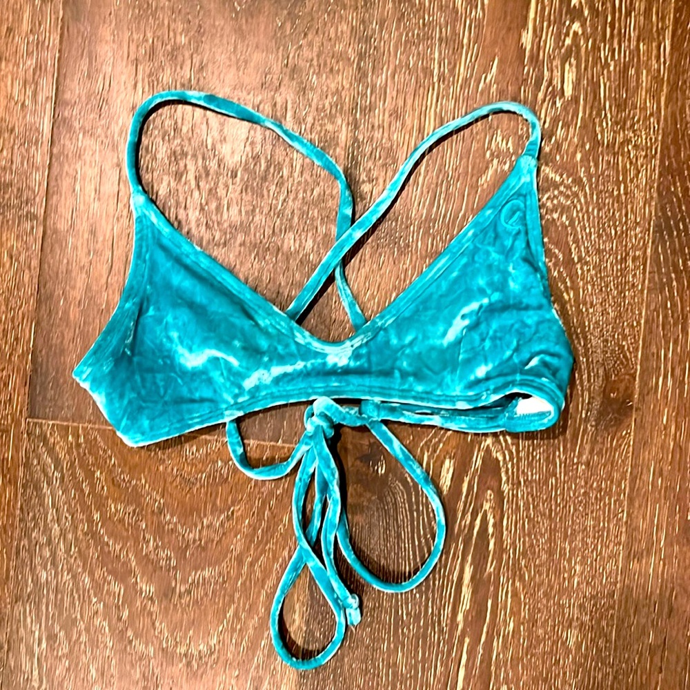 Teal Velvet Bikini Top - BOGO